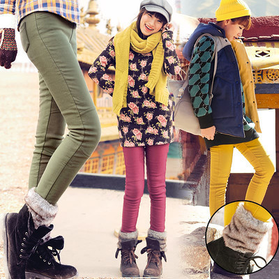 冬日时尚必备 韩版显瘦加绒弹力翻毛卷边修身小脚裤，打造温暖与气质并存的女神范